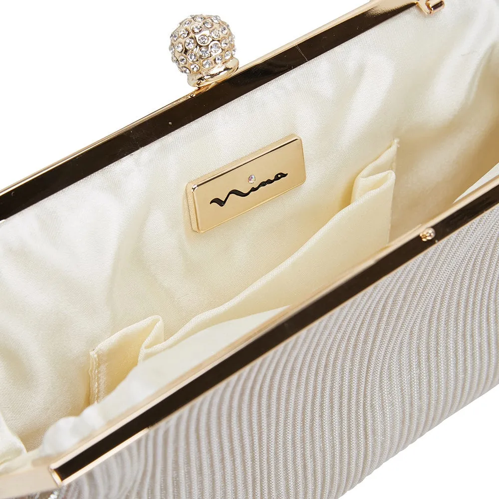 Aneka Handbag in Champagne Satin