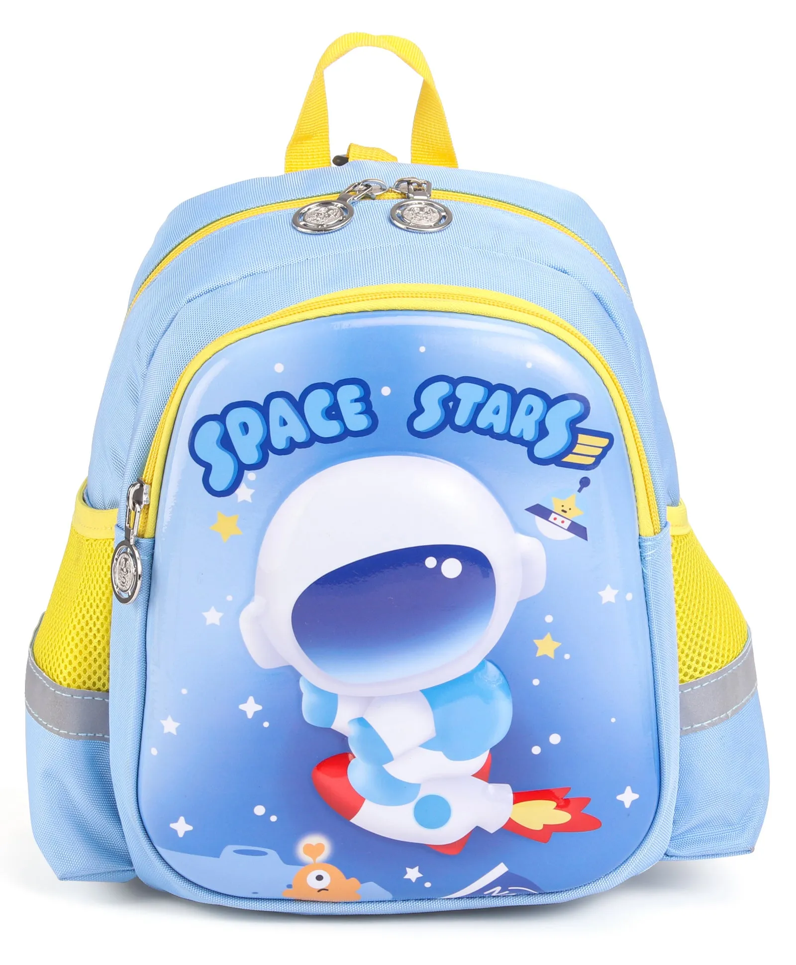 Astronaut Print Hard Case Backpack - Blue & Yellow