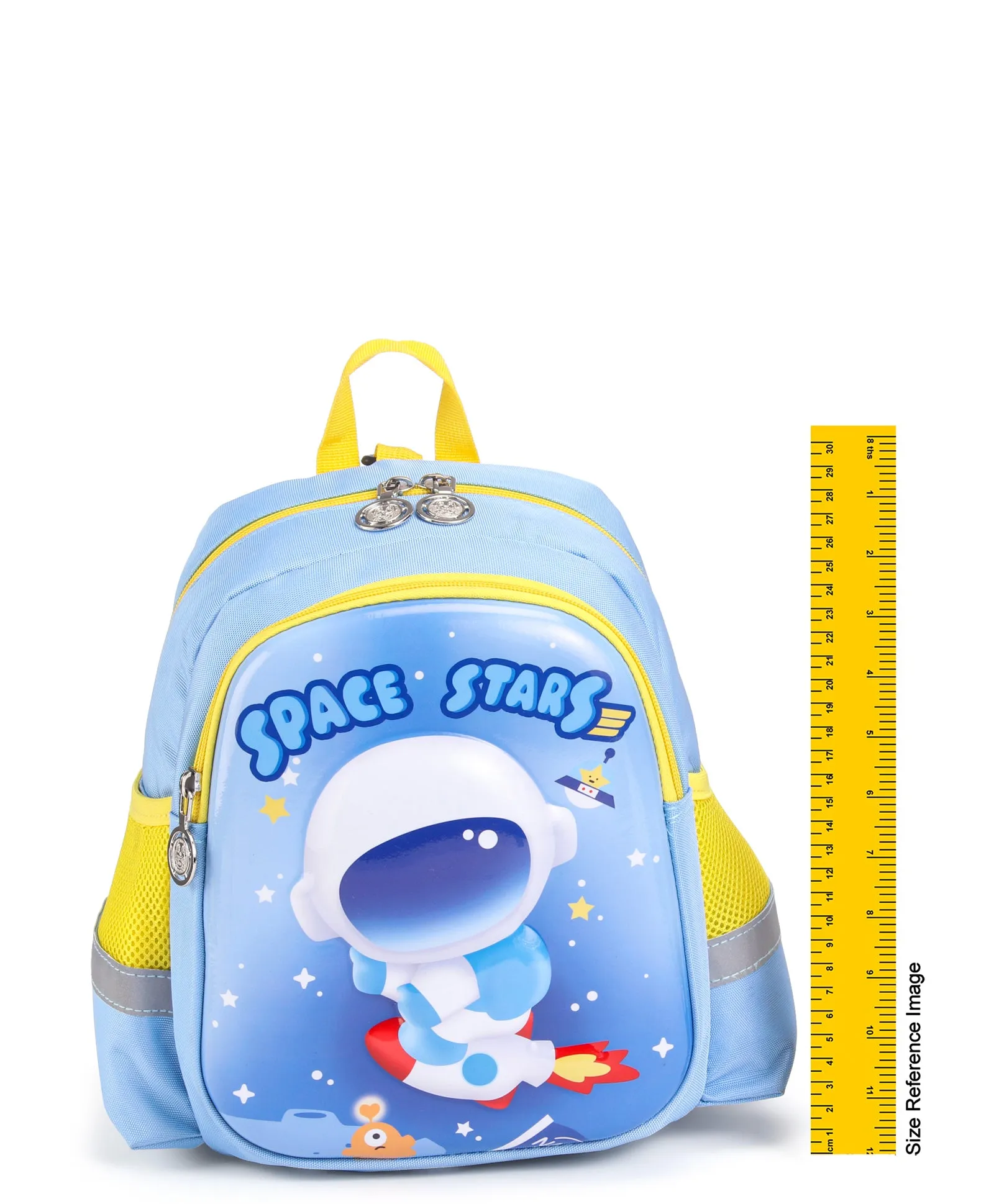 Astronaut Print Hard Case Backpack - Blue & Yellow