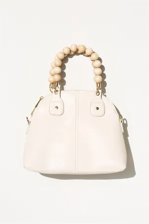 Bead Handle Tote - Cream