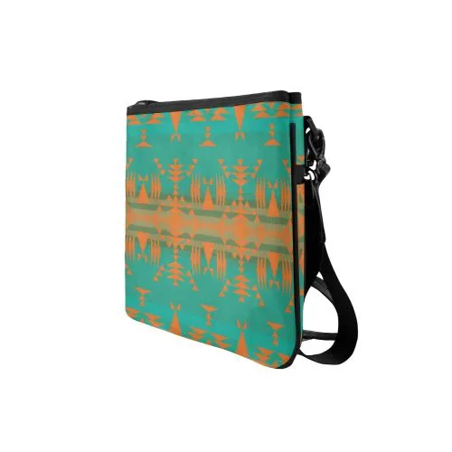 Between the Mountains Deep Lake Orange Slim Clutch Bag