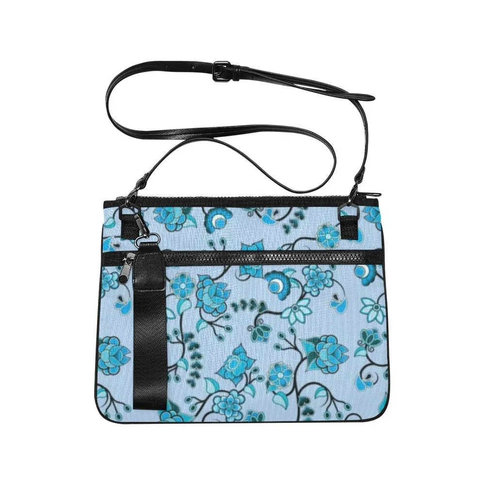 Blue Floral Amour Slim Clutch Bag