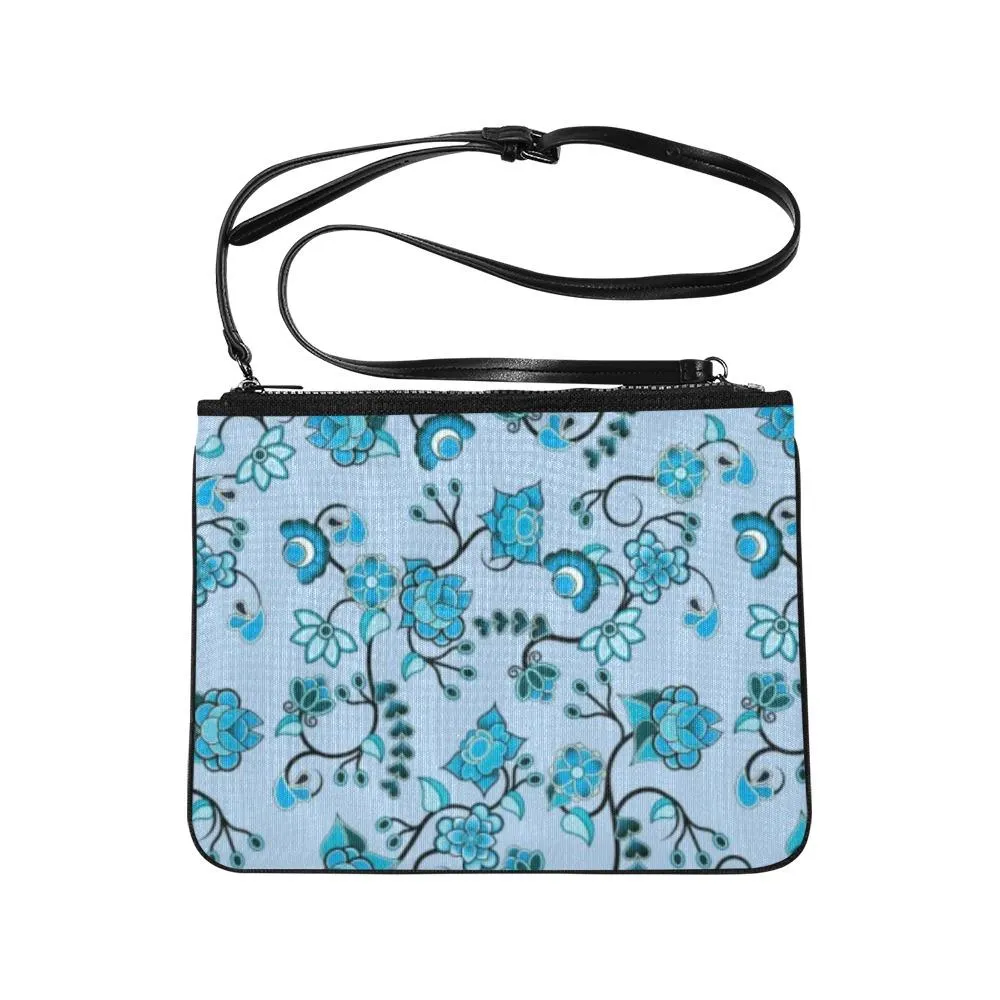 Blue Floral Amour Slim Clutch Bag