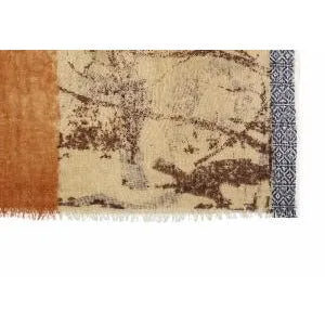 Brown and Beige Wool Lightweight Scarf