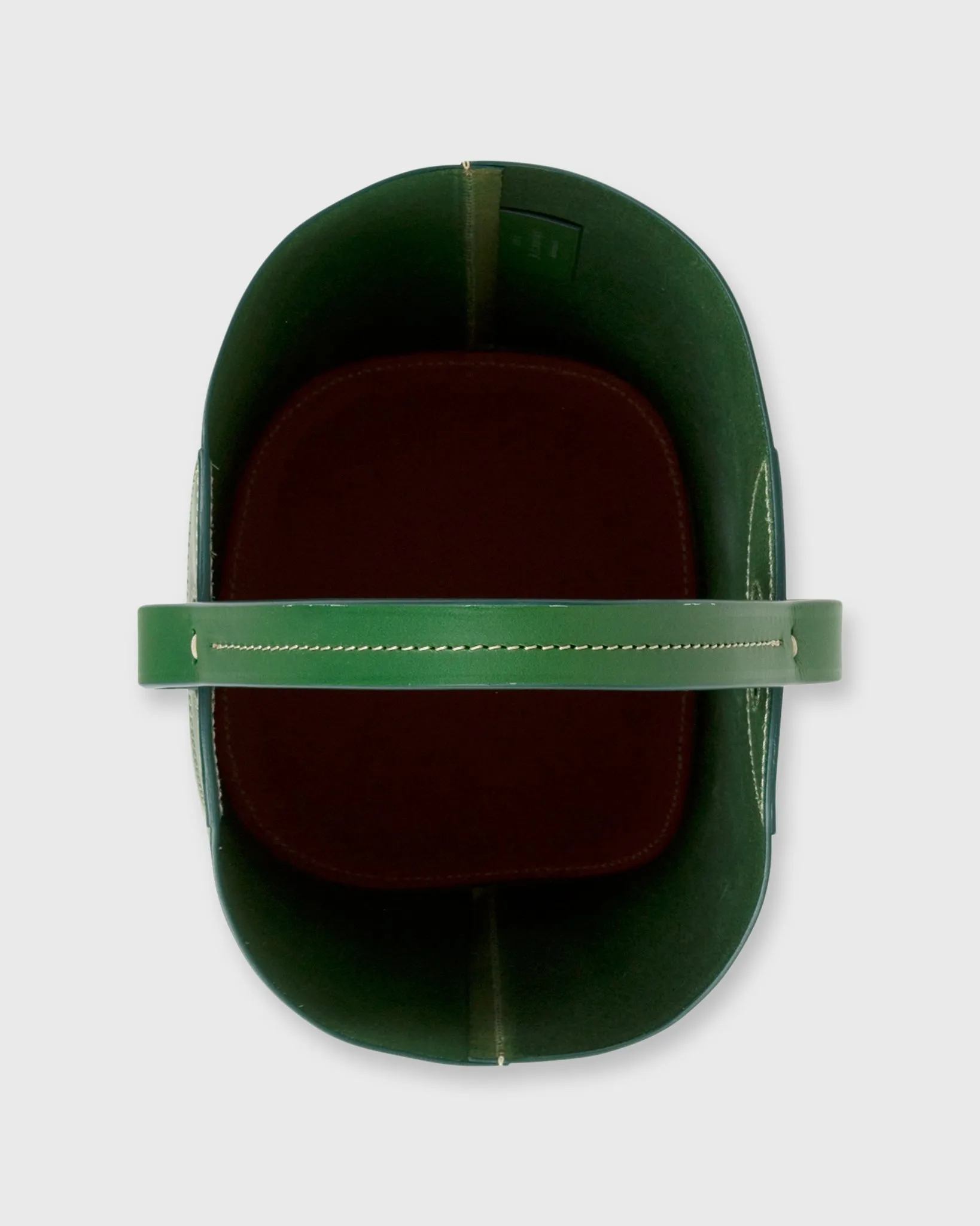 Bucket Tote in Green Leather