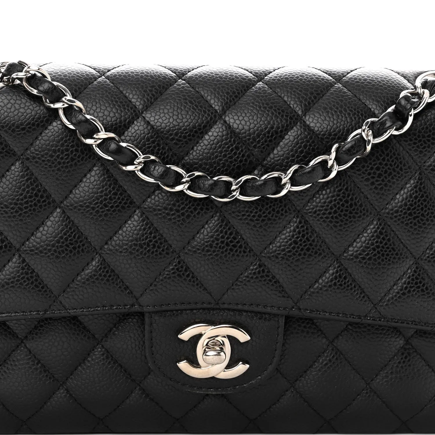 Caviar bag Double Flap Black