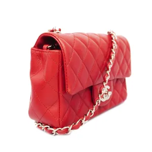 CHANEL  Matelasse W Flap W Chain Shoulder Bag Lambskin Women's Leather Red