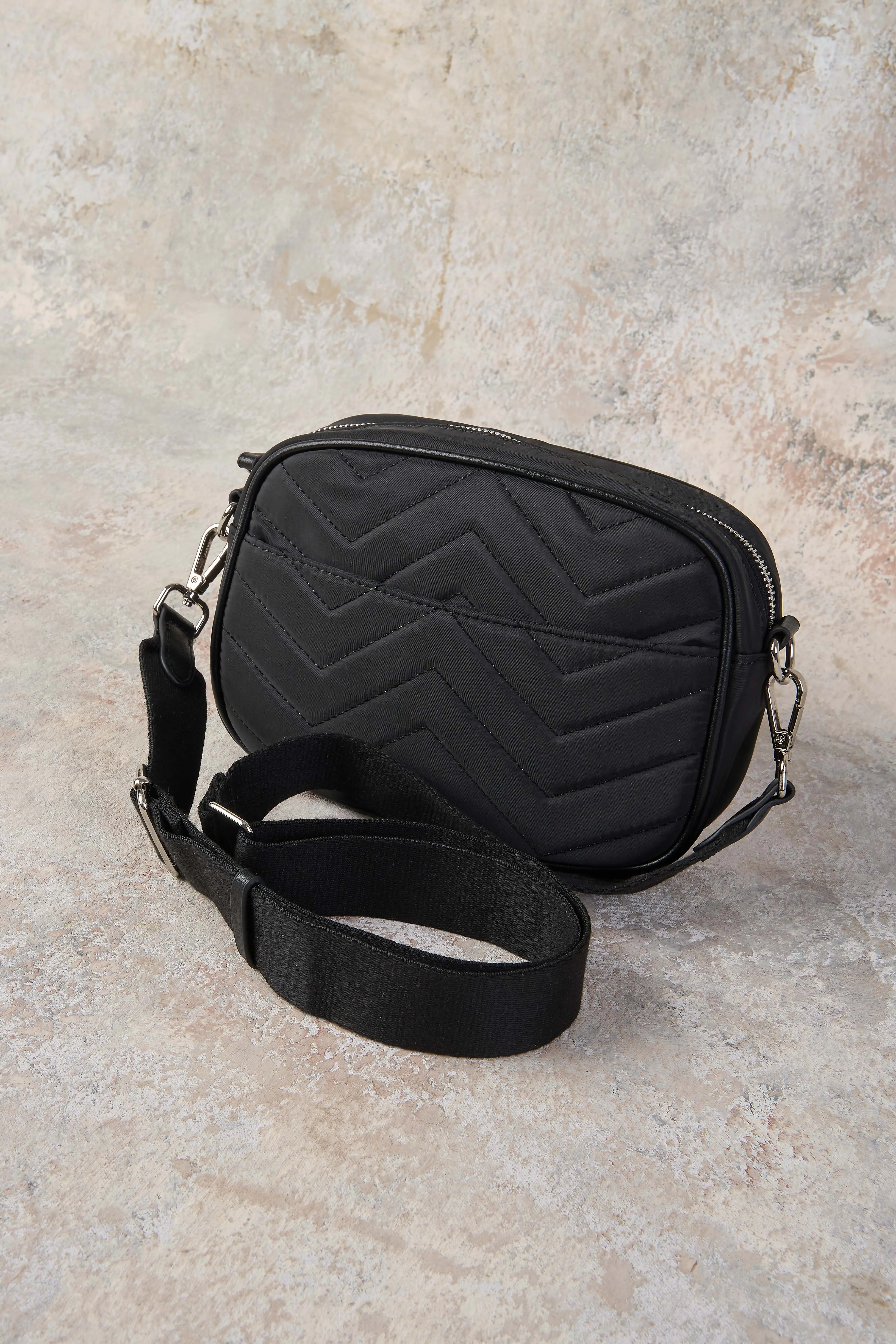 Chevron Quilted Crossbody Bag