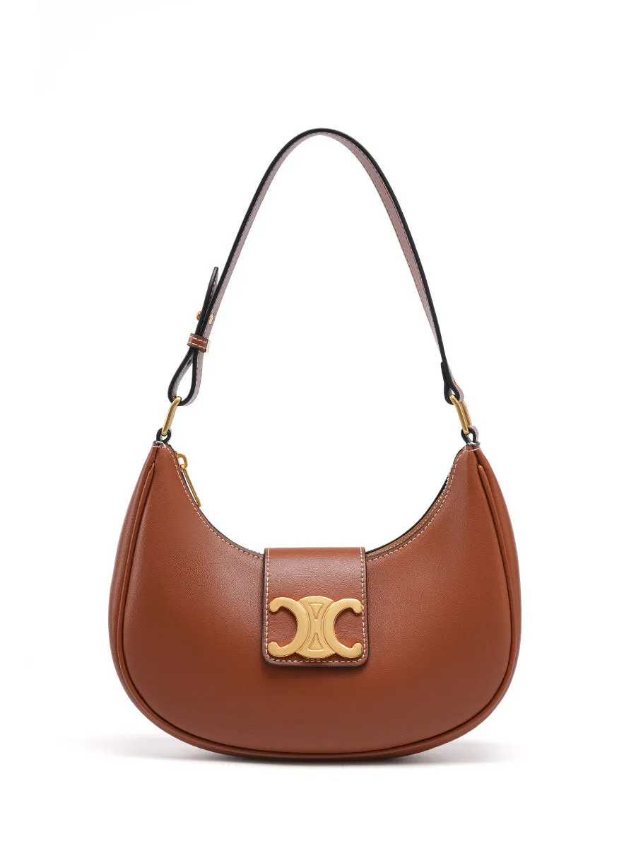 CLASSIC VERSATILE SADDLE BAG UNDERARM BAG GENUINE LEATHER WOMEN'S BAG TRIUMPHAL ARCH BAG