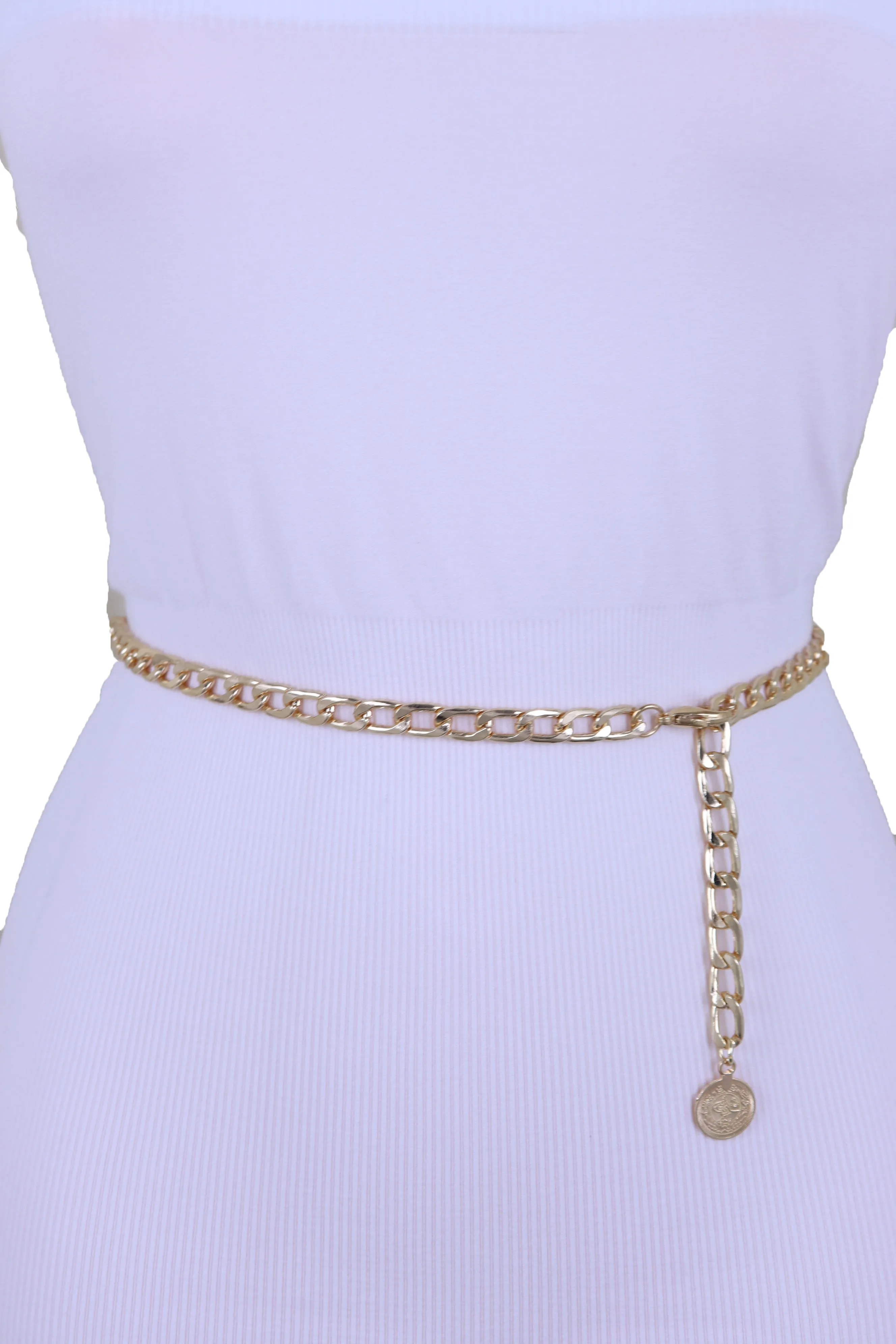 Classy Metal Chain Belt with Coin Charm