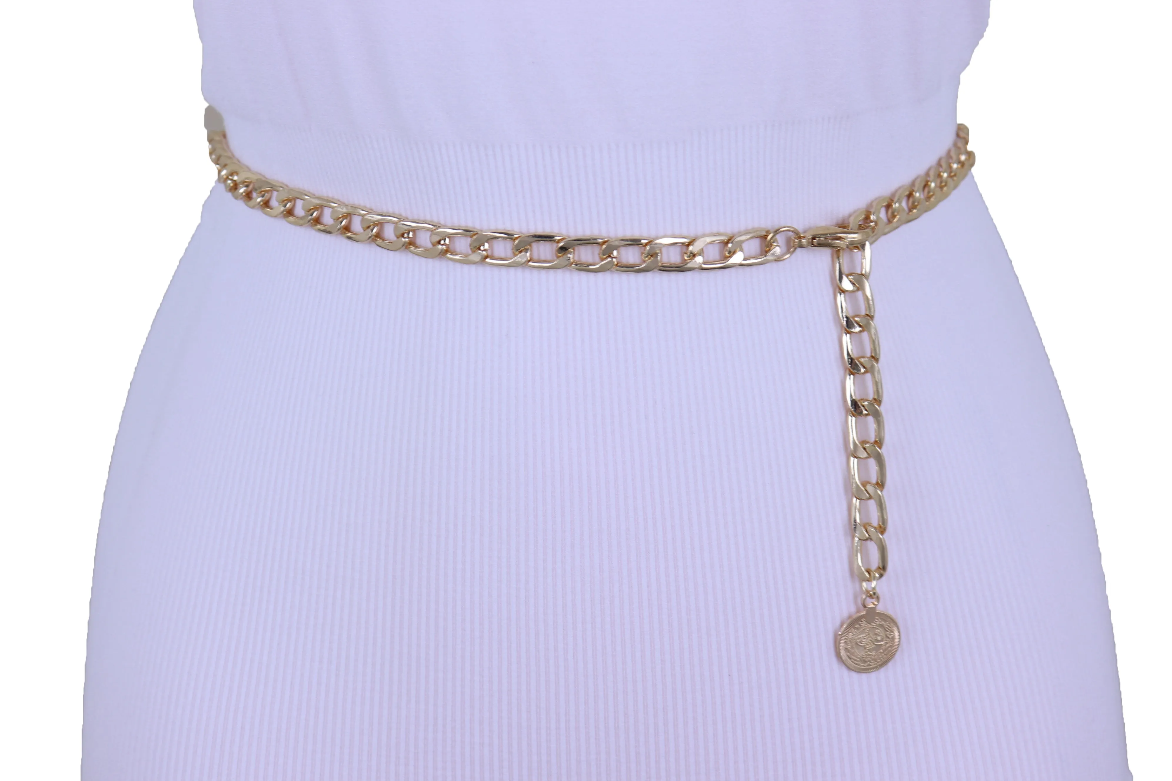 Classy Metal Chain Belt with Coin Charm