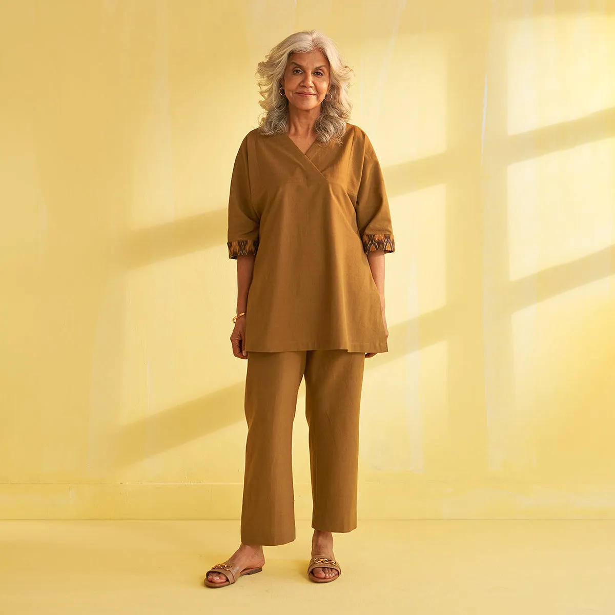 Cotton Co Ord Set for Women | Khaki