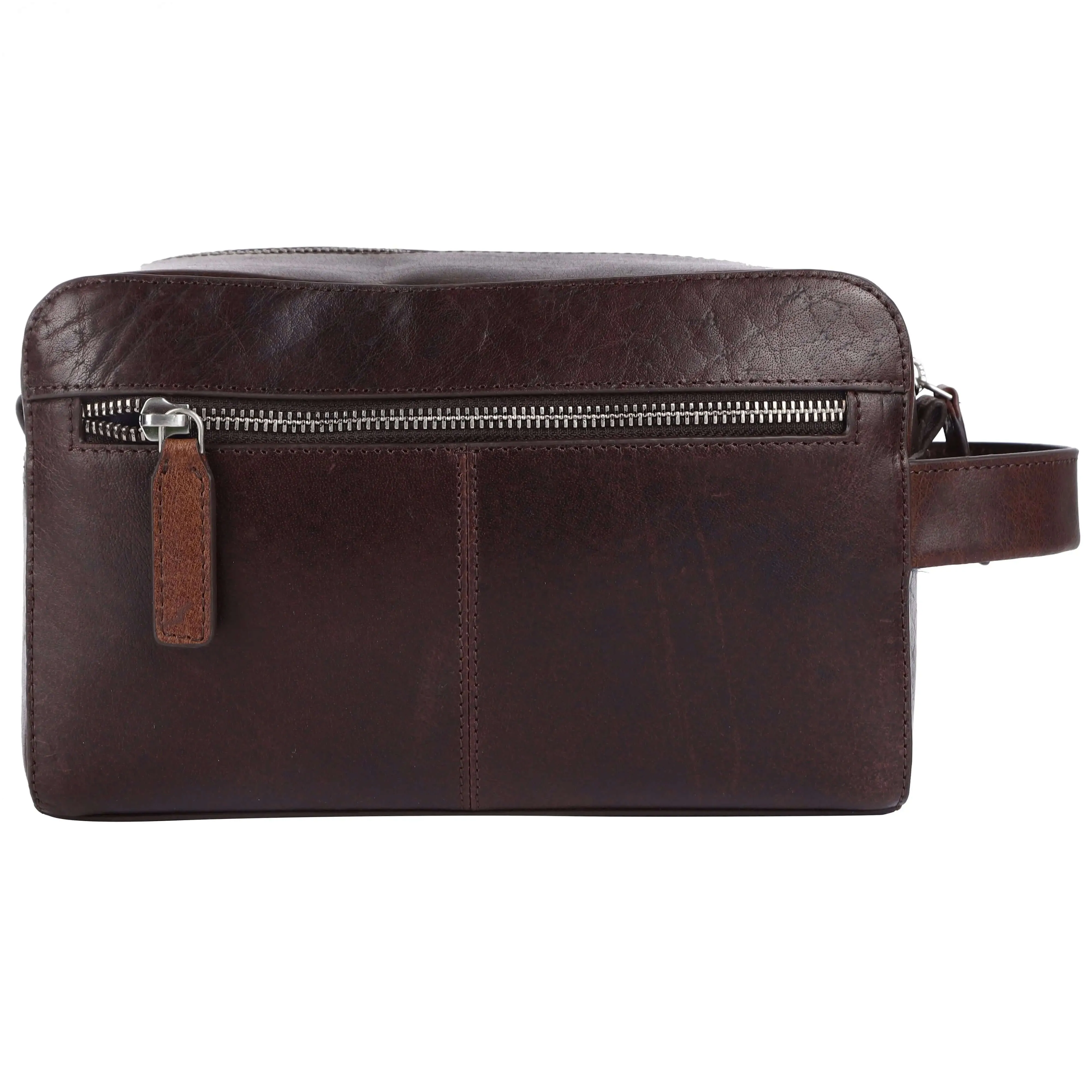 Deep Brown Wash Bag: 14.5x24x10 cm Dimensions