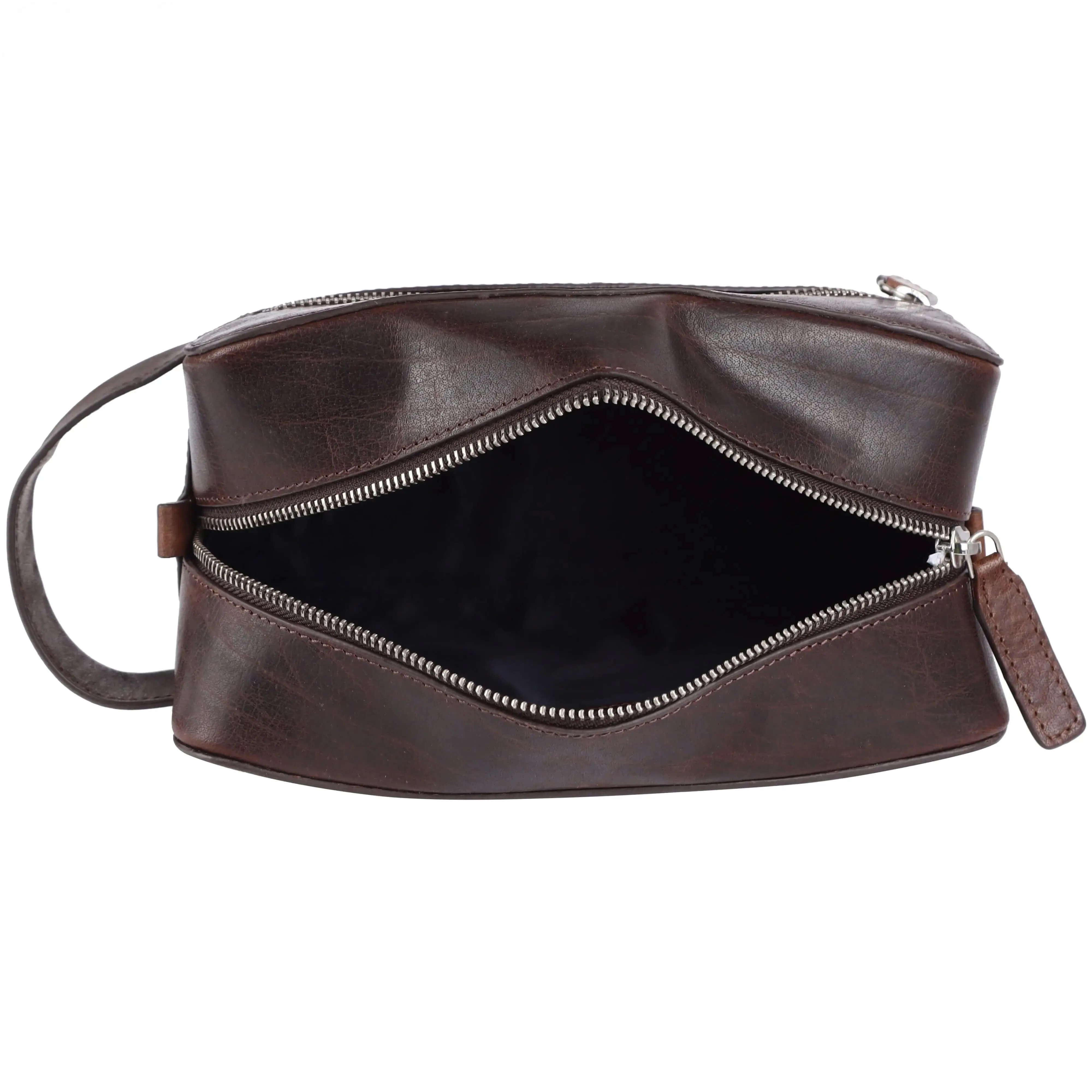 Deep Brown Wash Bag: 14.5x24x10 cm Dimensions