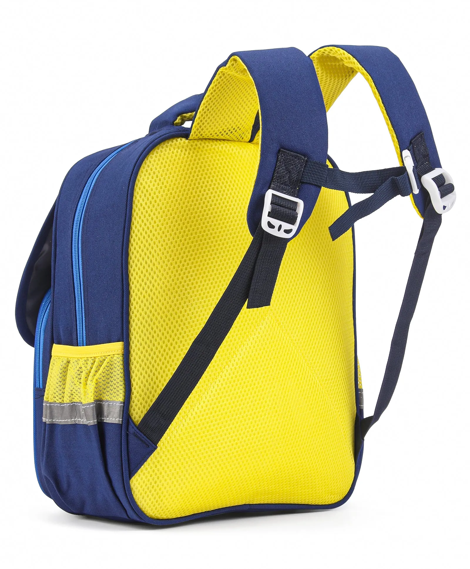 Dino Print Backpack - Navy & Yellow