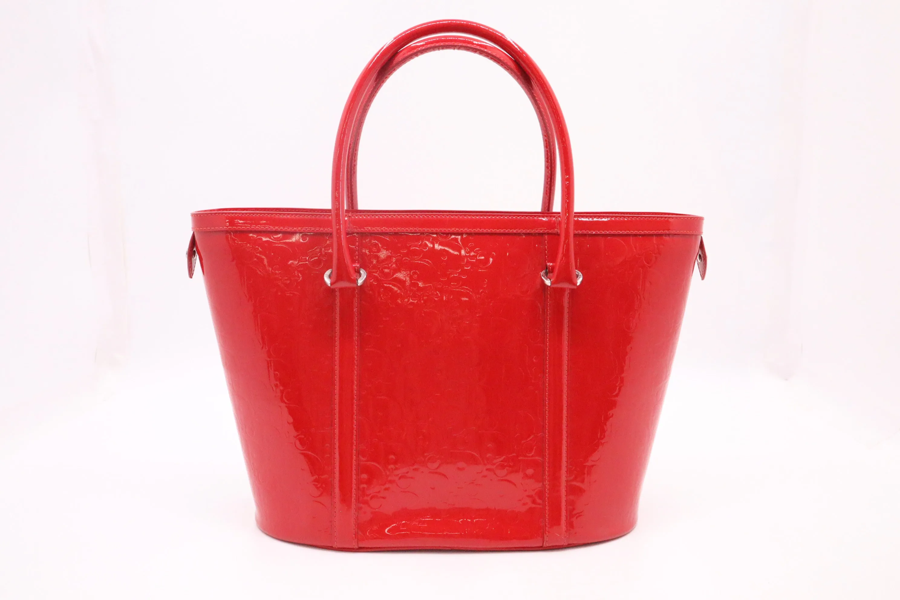 Dior Tote in Red Oblique Patent Leather