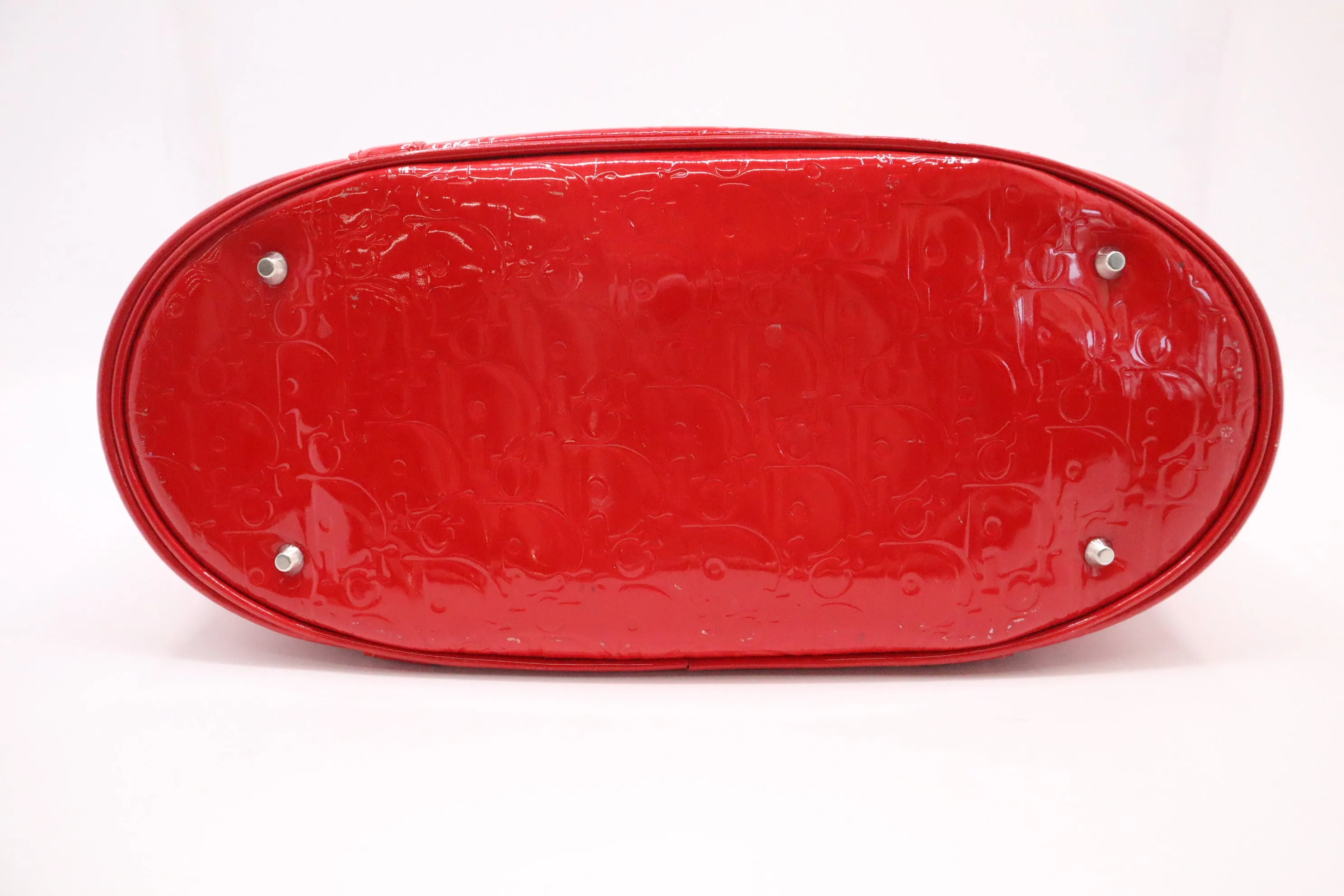 Dior Tote in Red Oblique Patent Leather