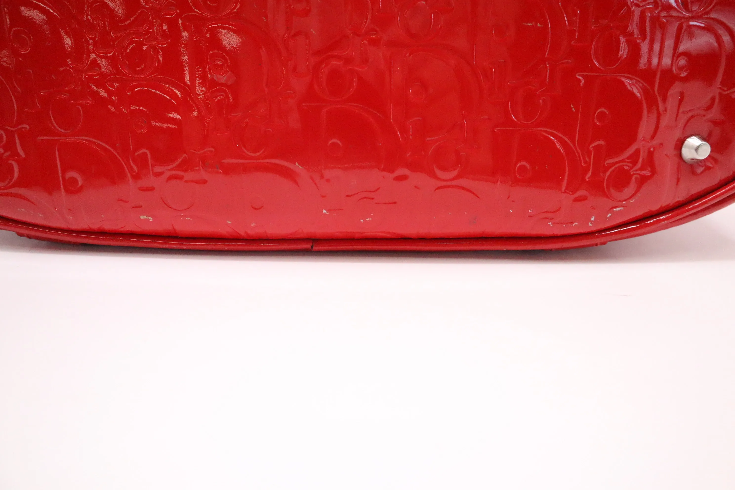 Dior Tote in Red Oblique Patent Leather