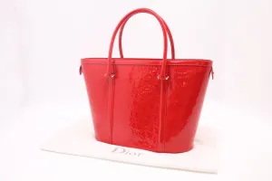 Dior Tote in Red Oblique Patent Leather