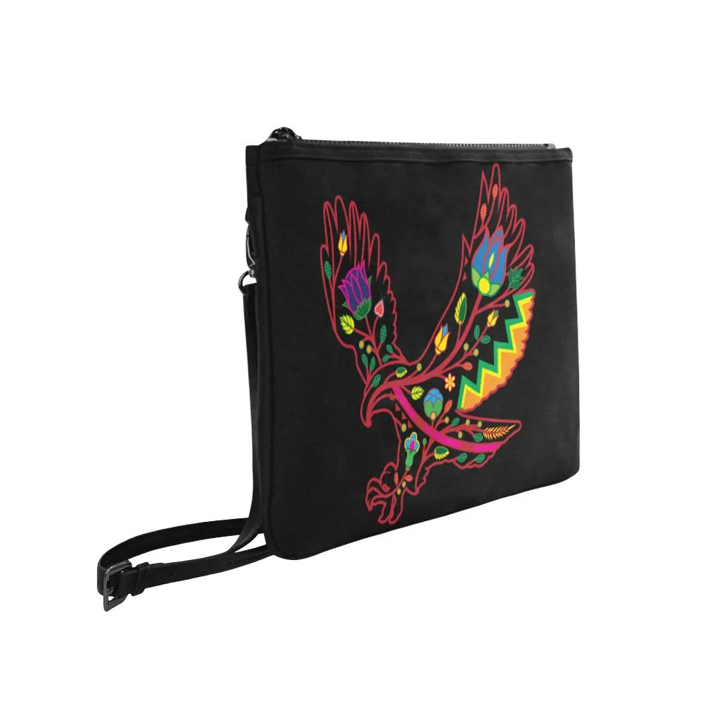 Floral Eagle Slim Clutch Bag