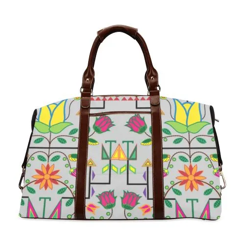 Geometric Floral Summer-Gray Classic Travel Bag