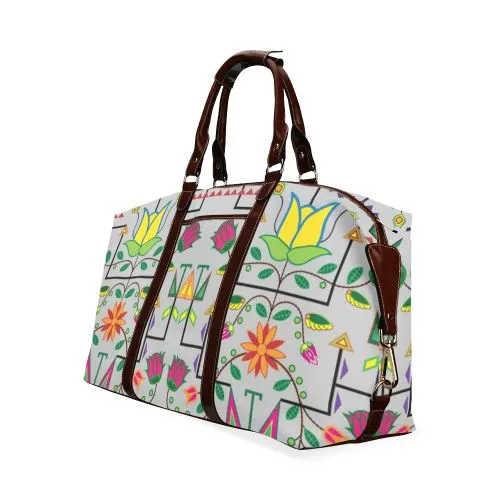 Geometric Floral Summer-Gray Classic Travel Bag