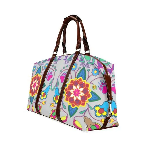 Geometric Floral Winter-Gray Classic Travel Bag