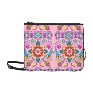 Geometric Floral Winter-Sunset Slim Clutch Bag