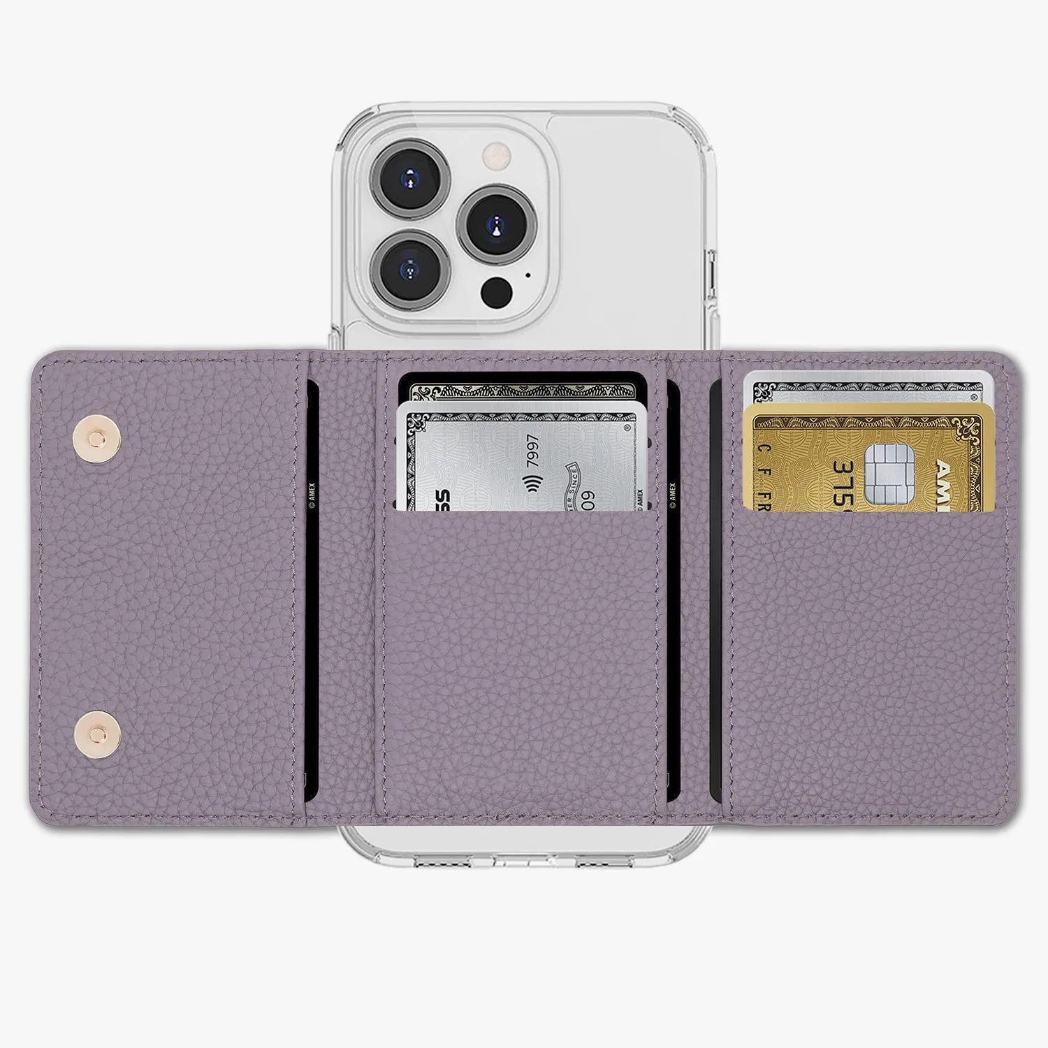 iPhone 12 Pro Max HD Clear Case with MagSafe Trifold Wallet Set