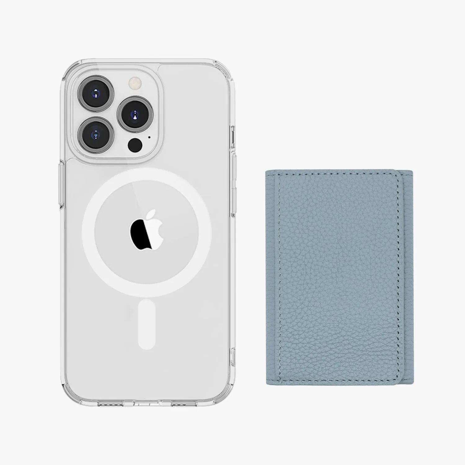 iPhone 12 Pro Max HD Clear Case with MagSafe Trifold Wallet Set