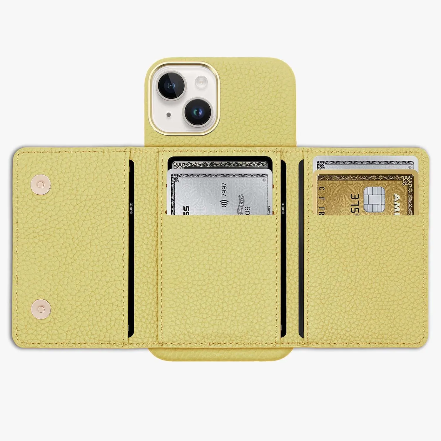 iPhone 16 Leather Case with MagSafe Trifold Wallet Set