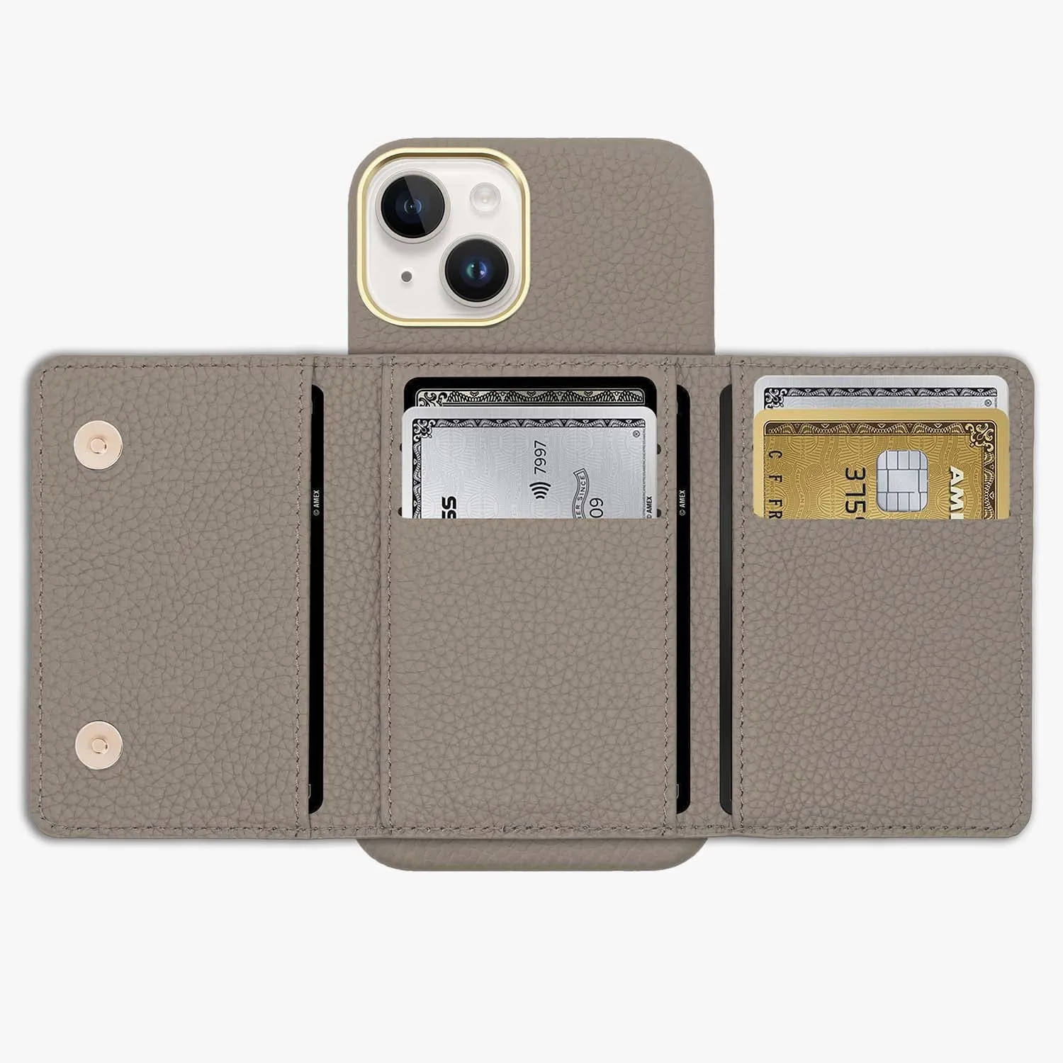 iPhone 16 Leather Case with MagSafe Trifold Wallet Set