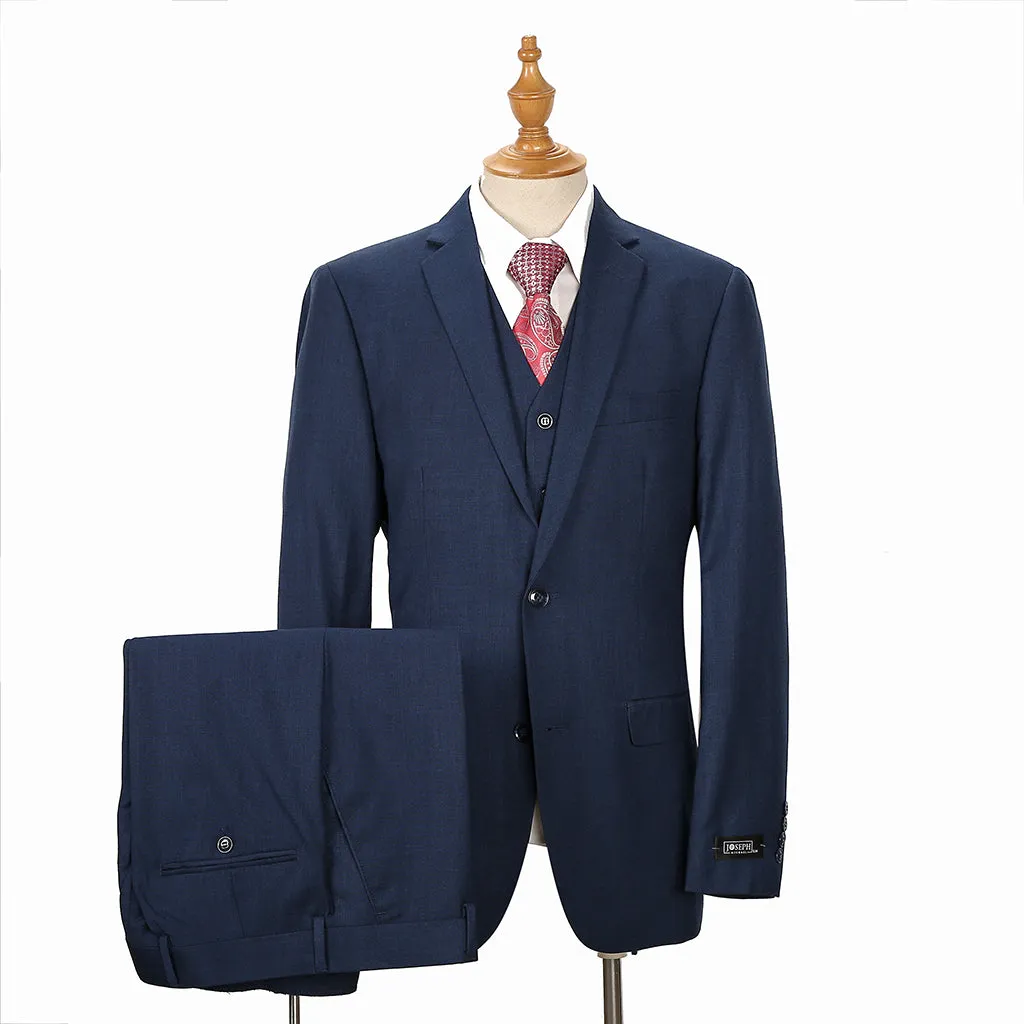 Joseph Michael Slim Fit Sharkskin Vested Suit, Ink Blue