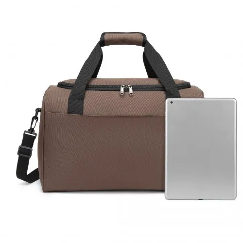 Kono Structured Travel Duffle Bag - Brown | Premium Oxford Cloth | Water Resistant | Perfect for A4 Items & Laptops