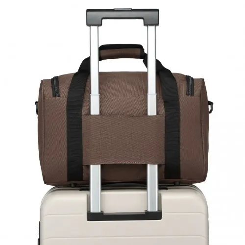 Kono Structured Travel Duffle Bag - Brown | Premium Oxford Cloth | Water Resistant | Perfect for A4 Items & Laptops