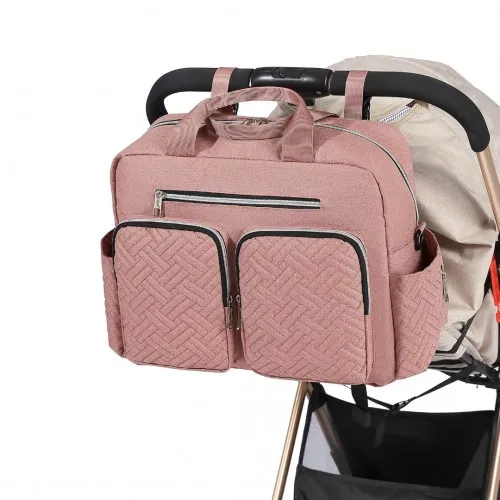 Kono Versatile Diaper Changing Tote Bag - Waterproof, Thermal Insulated, Large Capacity - Pink