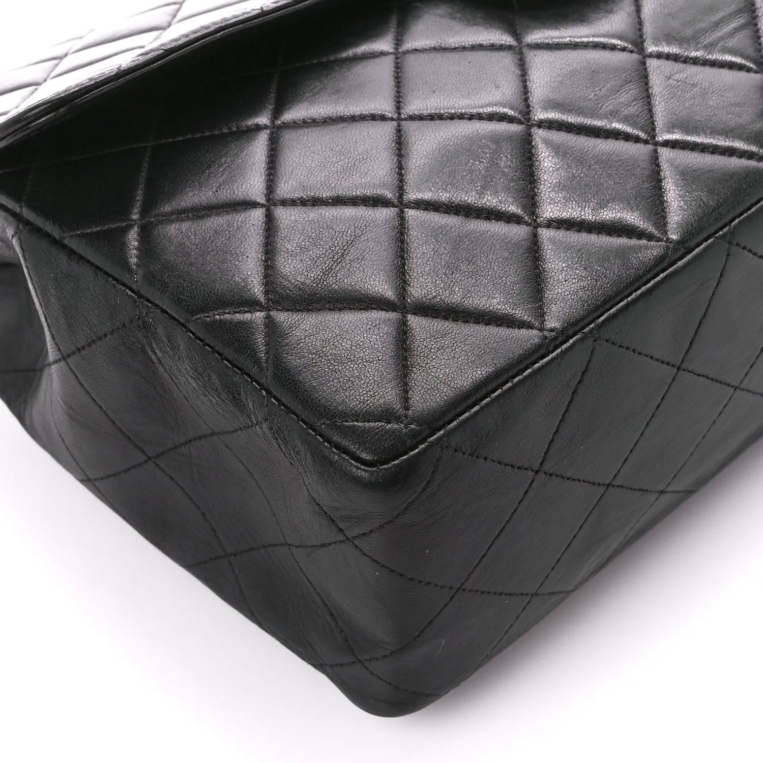 Lambskin Quilted XL Jumbo Single Flap Black