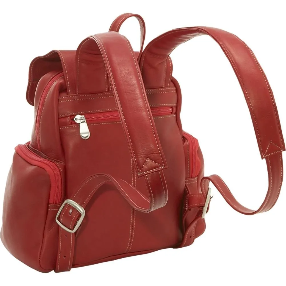 Le Donne Leather Womens Multi Pocket Backpack