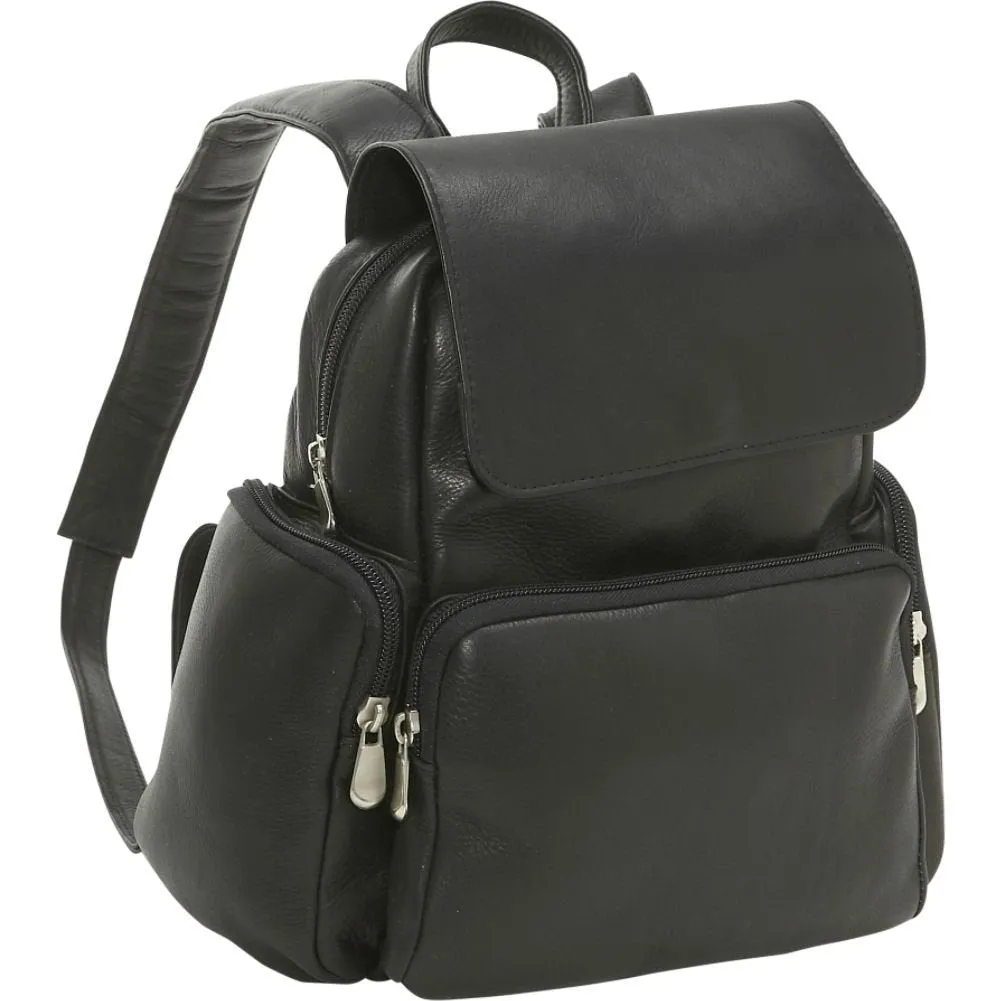 Le Donne Leather Womens Multi Pocket Backpack