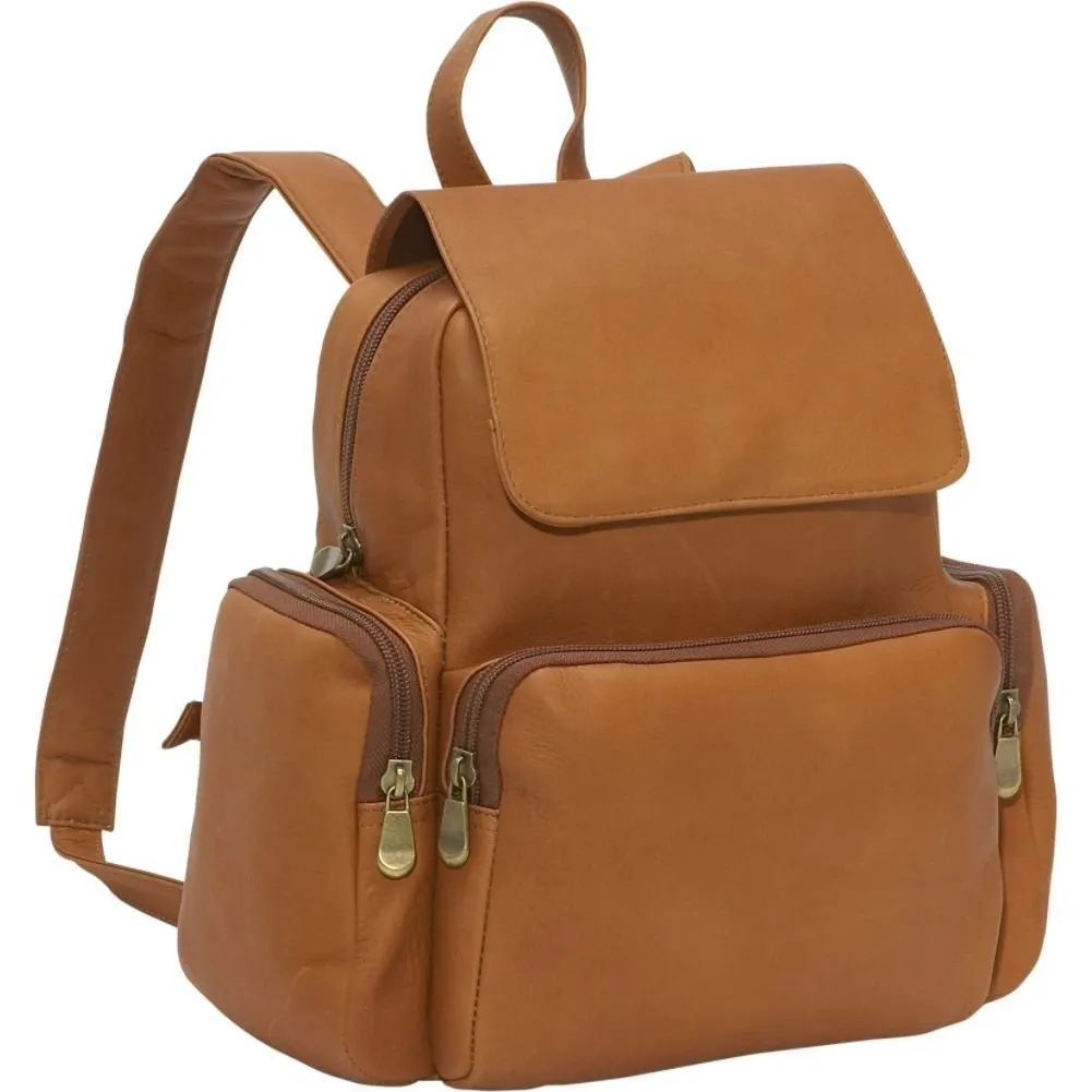 Le Donne Leather Womens Multi Pocket Backpack