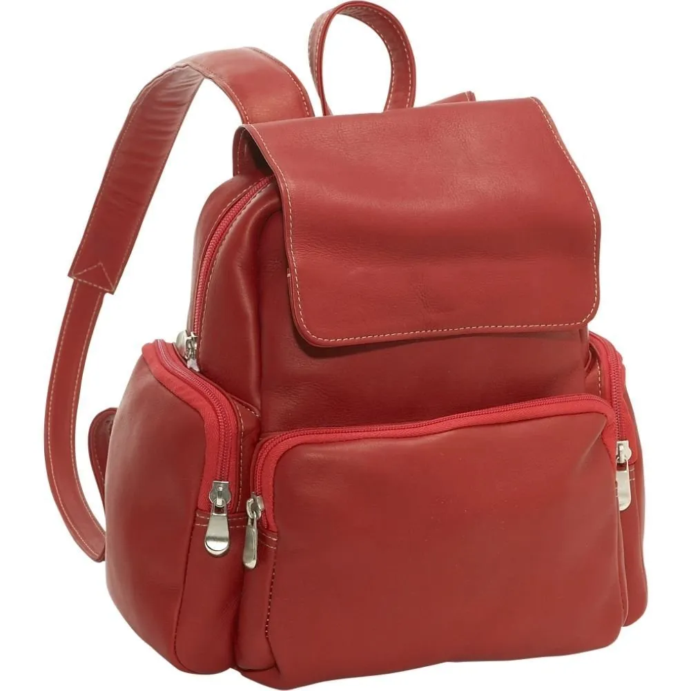 Le Donne Leather Womens Multi Pocket Backpack