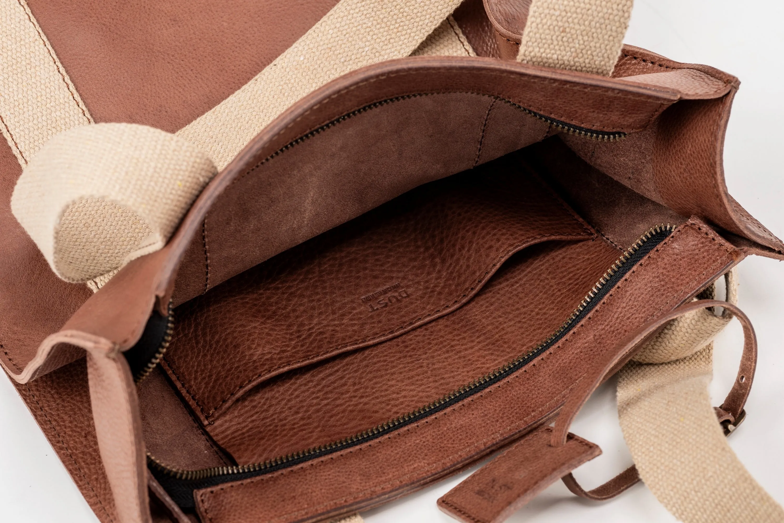 Leather Tote Tobacco Manhattan Collection