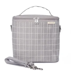 Light Grey Grid Lunch Poche