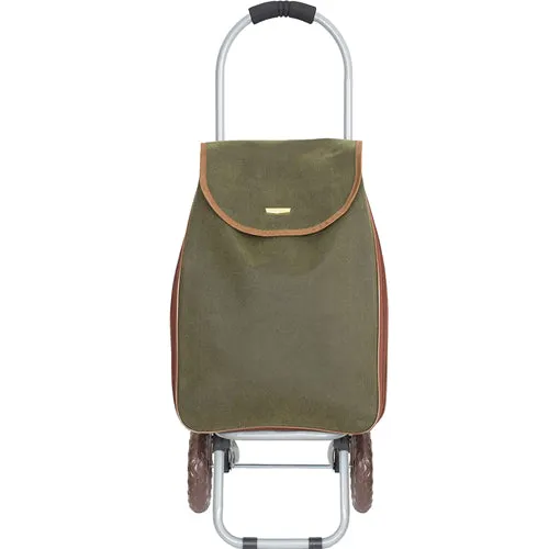 Light Weight 2 Wheel Expandable Shopping Trolley With Oval Handle