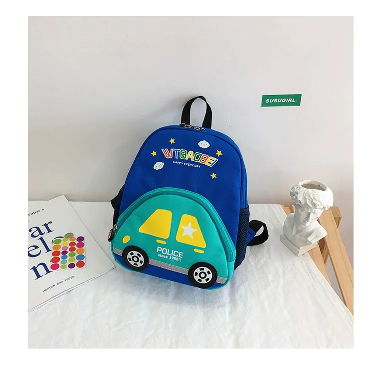 Lightweight Cartoon Car Backpack for Kindergarten Kids - Back to School Collection