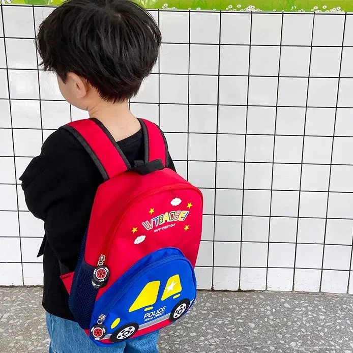 Lightweight Cartoon Car Backpack for Kindergarten Kids - Back to School Collection