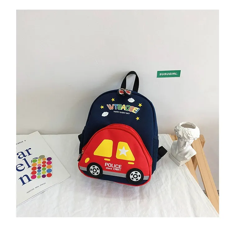 Lightweight Cartoon Car Backpack for Kindergarten Kids - Back to School Collection