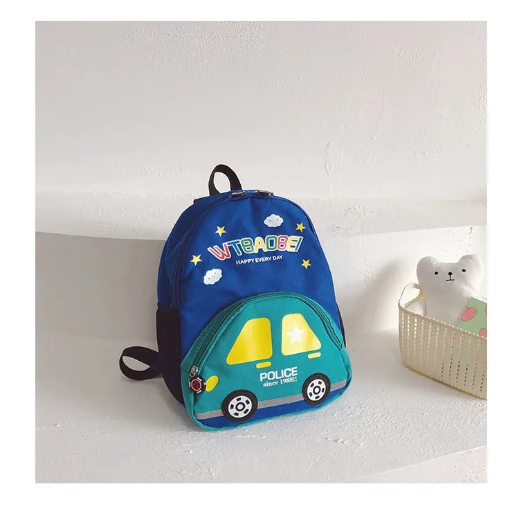 Lightweight Cartoon Car Backpack for Kindergarten Kids - Back to School Collection