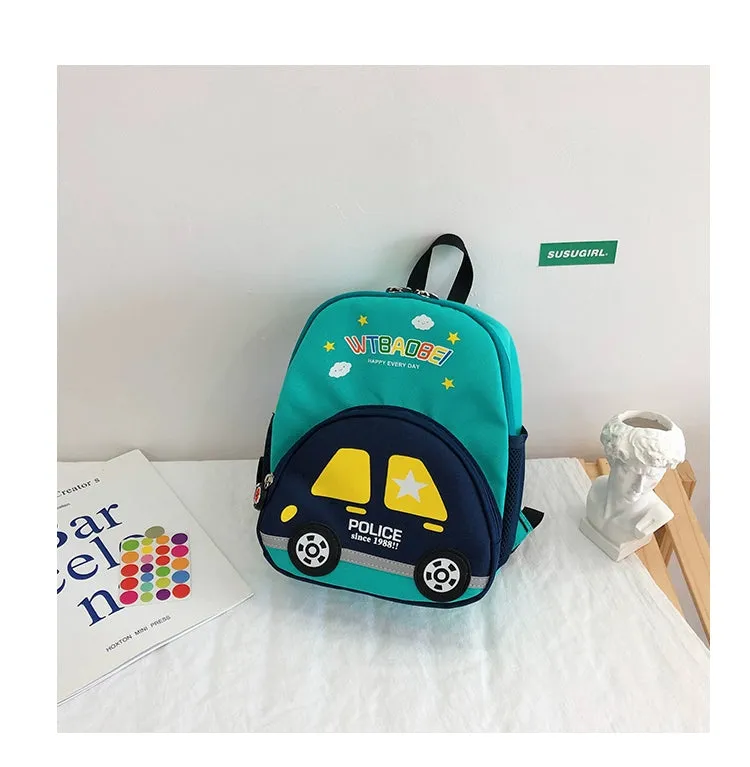 Lightweight Cartoon Car Backpack for Kindergarten Kids - Back to School Collection