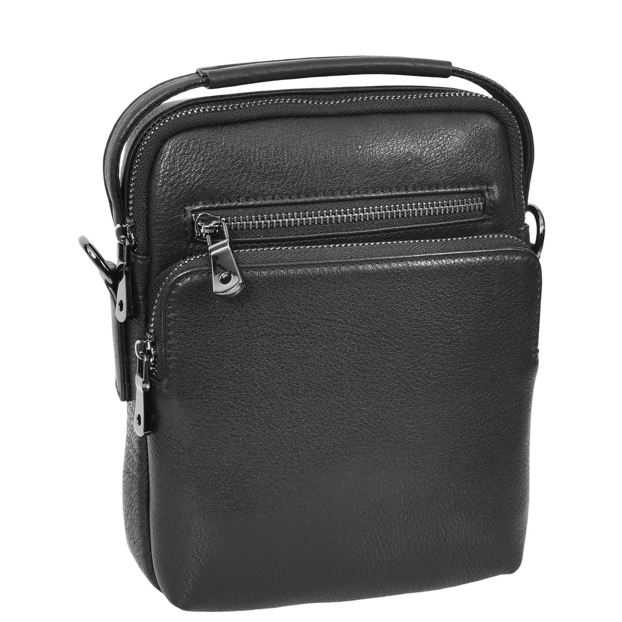 Mens Leather Small Cross Body Bag Lincoln Black